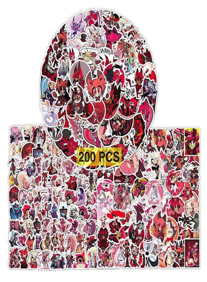 Pounchi Hotel Cartoon Stickers (200 Pcs) Cool Cartoon PVC Sticker, Gifts for Laptop Water Bottle Skateboard Party Supplies Decorations Teens Kids - Image 1